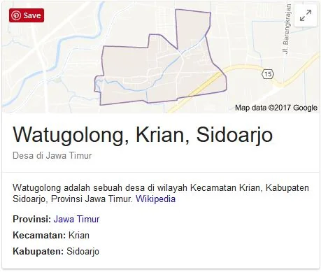 Peta wilayah layanan sedot WC desa Watugolong Krian Sidoarjo